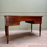 Flat Desk In Mahogany And Mahogany Feather Jacob Feet Louis Philippe Period XIX Eme Century