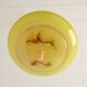 Vintage art deco yellow opaline basin pendant light