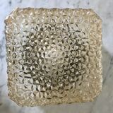 Amber moulded glass ceiling lighten circa 1960