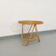 Round coffee table with 60's vintage rattan magazine tray