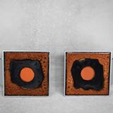 Vintage Brutalist Metal and Ceramic Entrance Door Handle by Juliette Belarti, 1960s, Set of 2