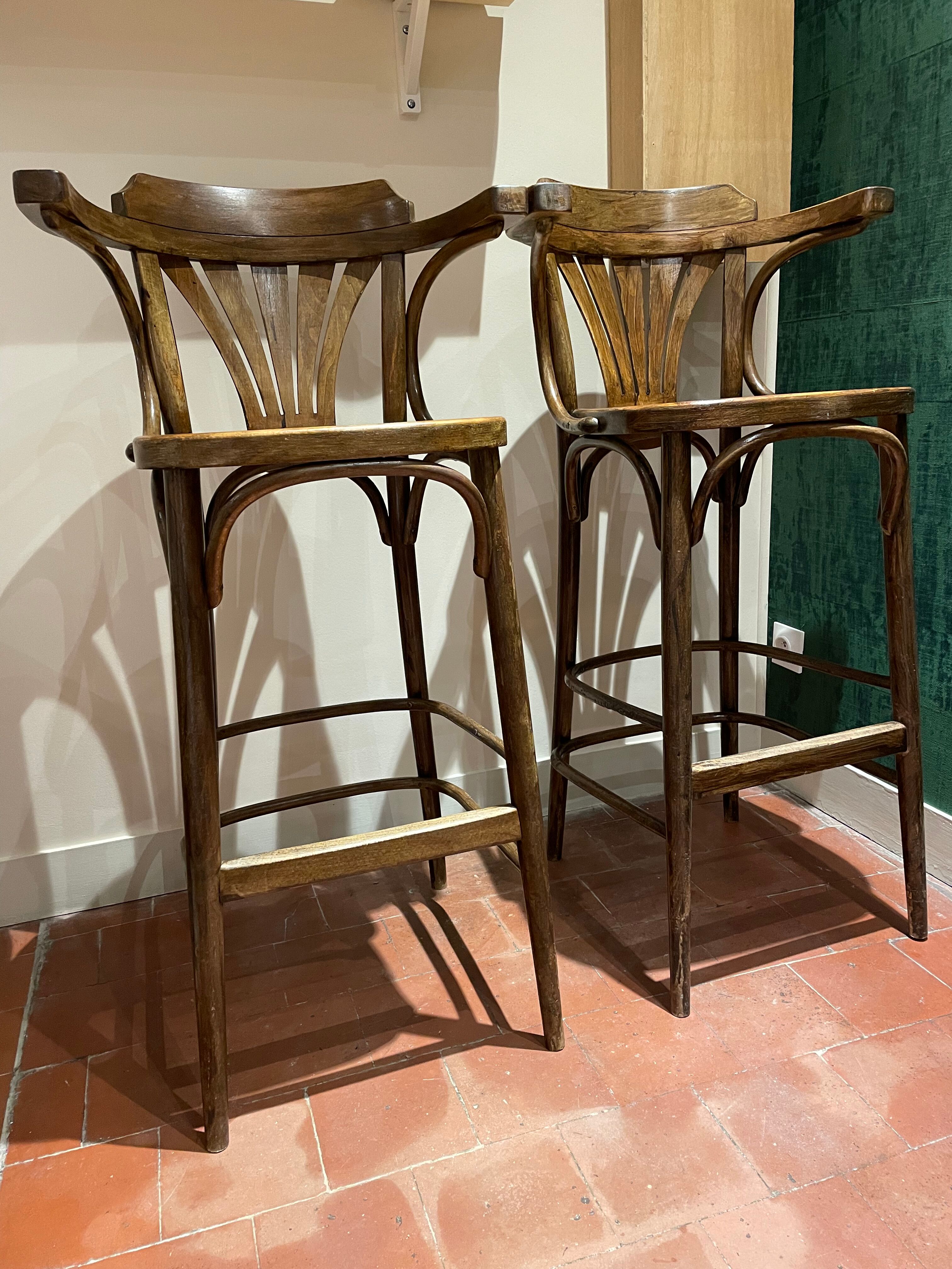 Pair of bistro bar chairs