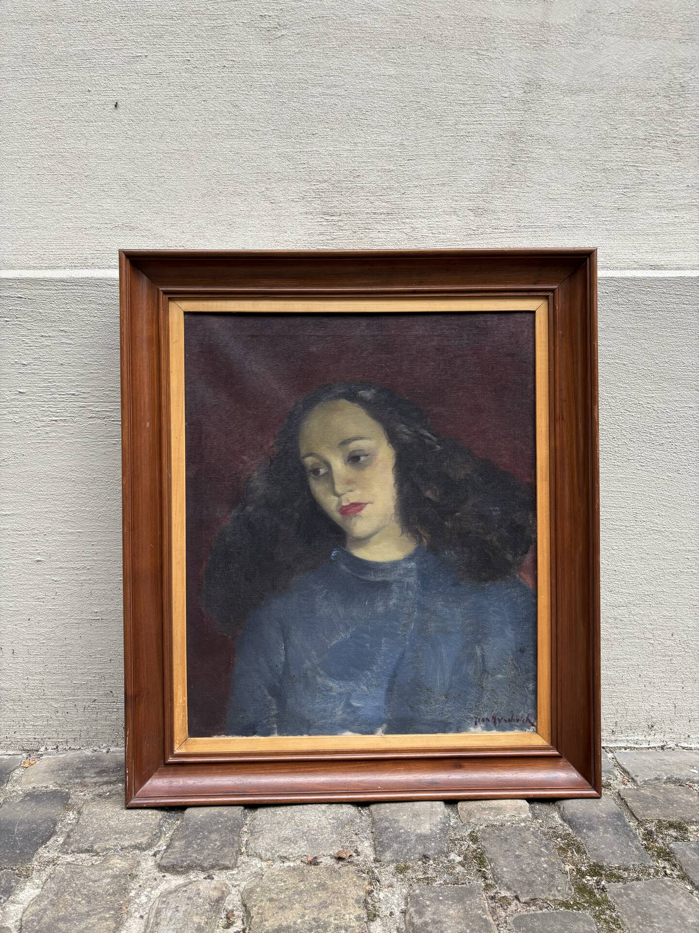 Oil portrait of young woman by Jean Hynderick