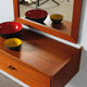 Vintage Teakholz Wandkonsole mit Spiegel Flur Kommode WKS design