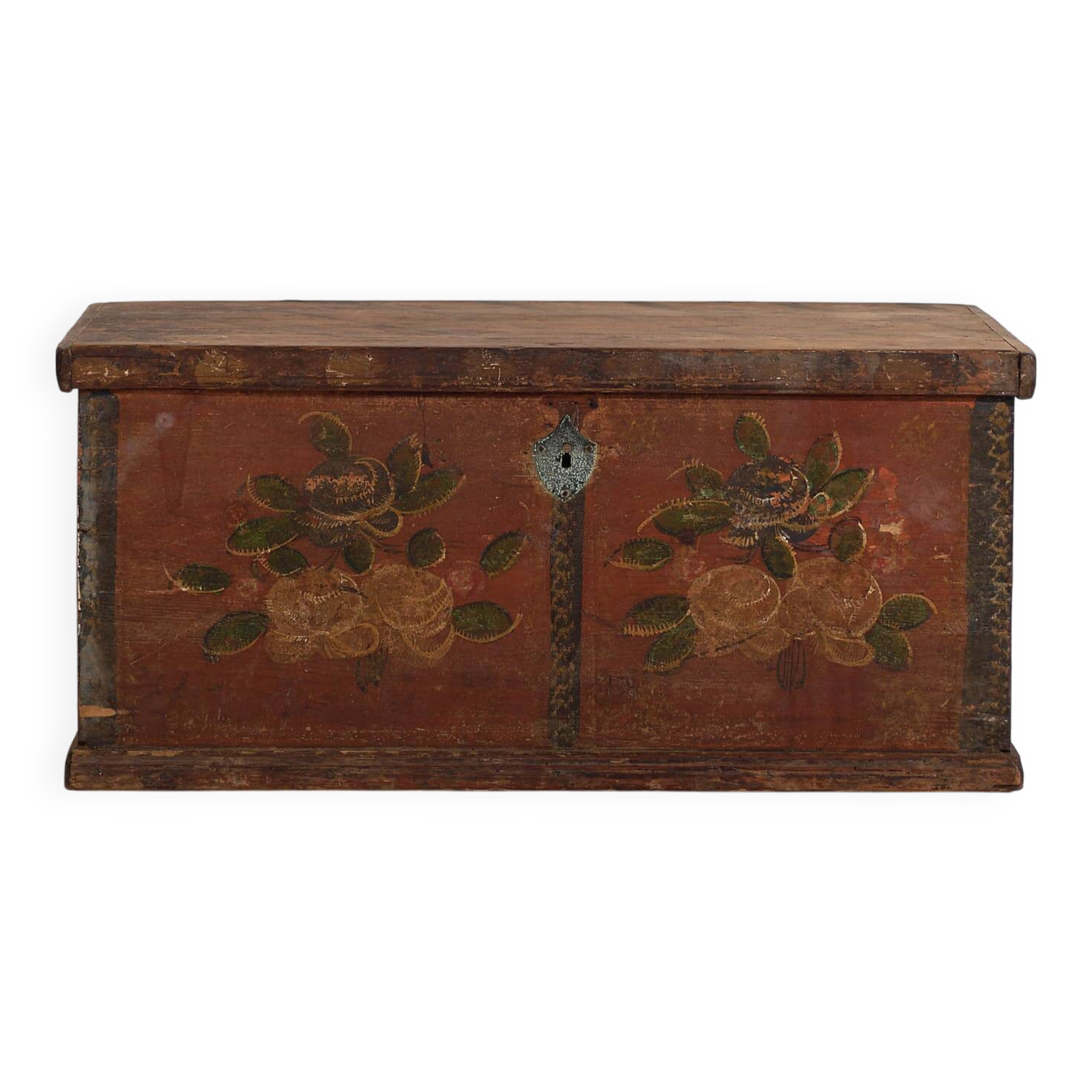 Small antique chest with floral motifs (c.1920)
