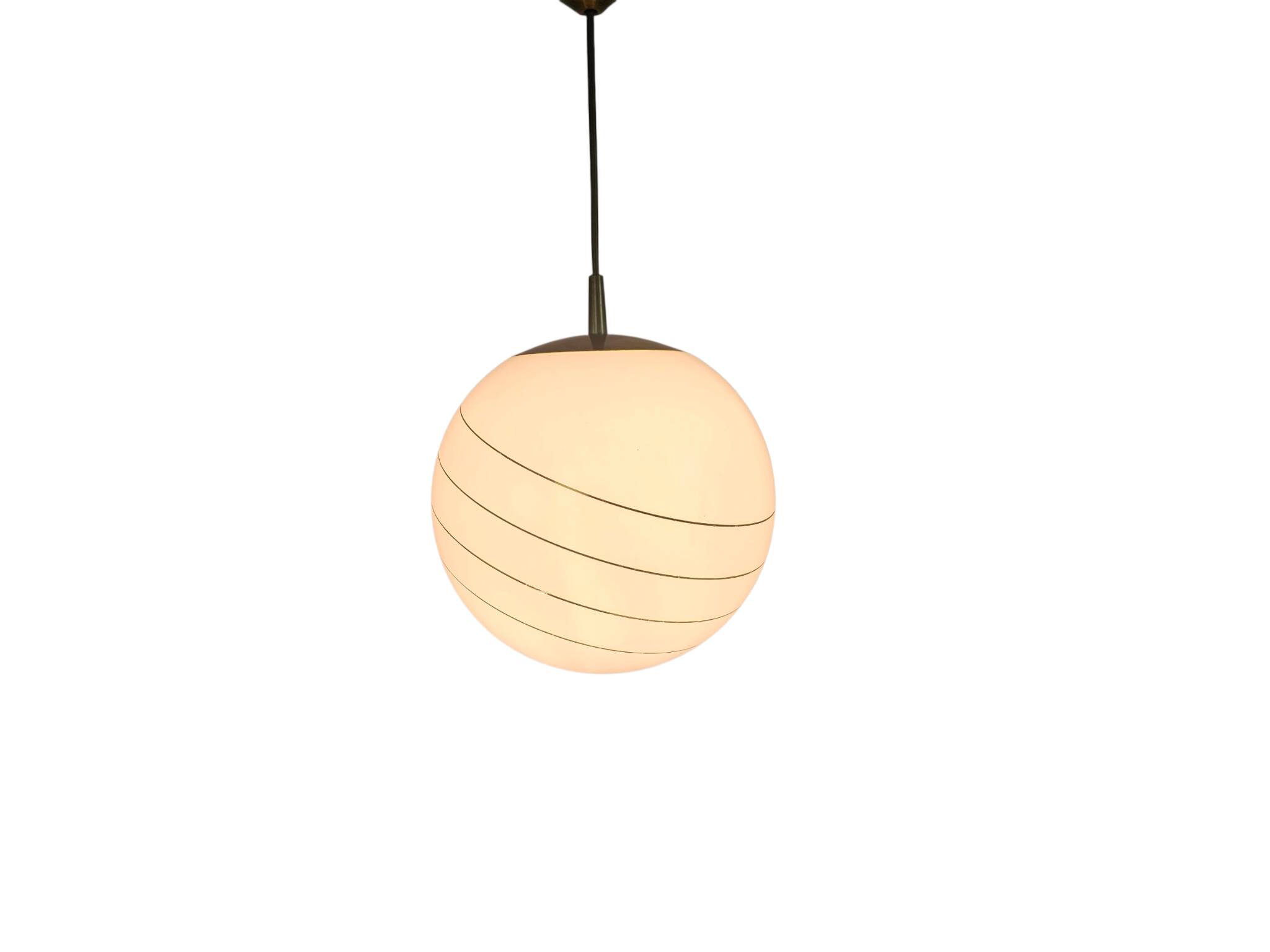 Massive - Hollywood Regency - spherical pendant lamp - opaline - Belgium