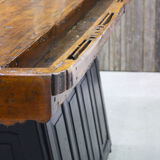 Vintage Portuguese Carpenter's Workbench in wood and black, 1950s