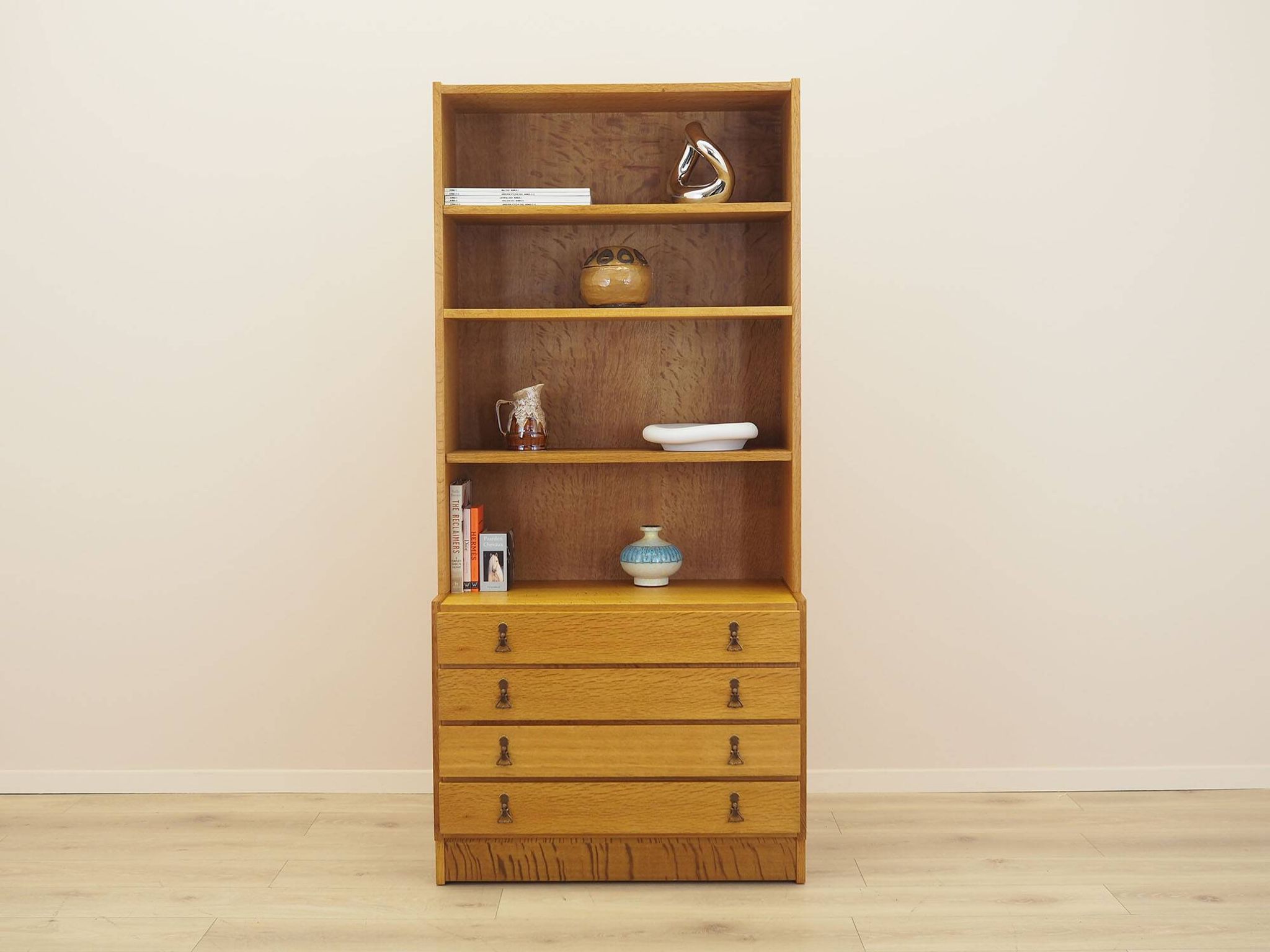 Danish Oak Bookcase with Drawers, 1960s