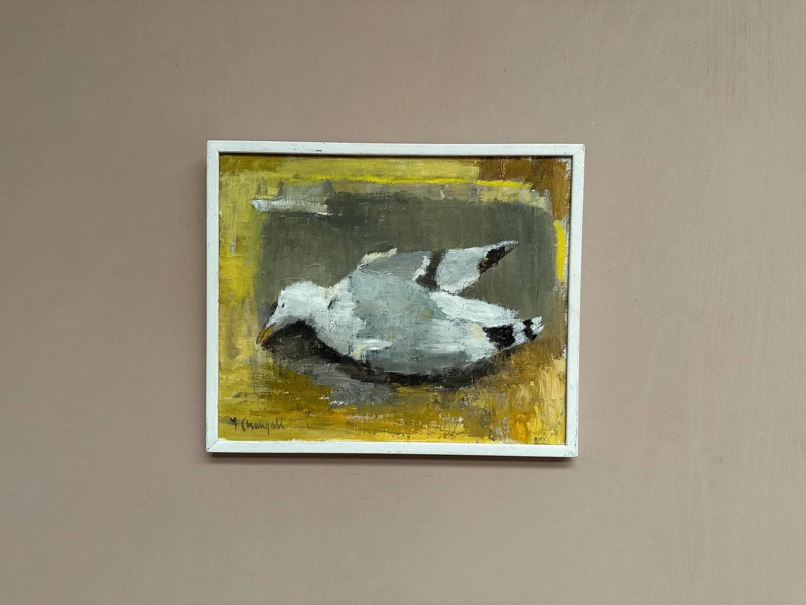Original Swedish Oil on Canvas – “Seagull” by Ingeborg Stragnell – Signed
