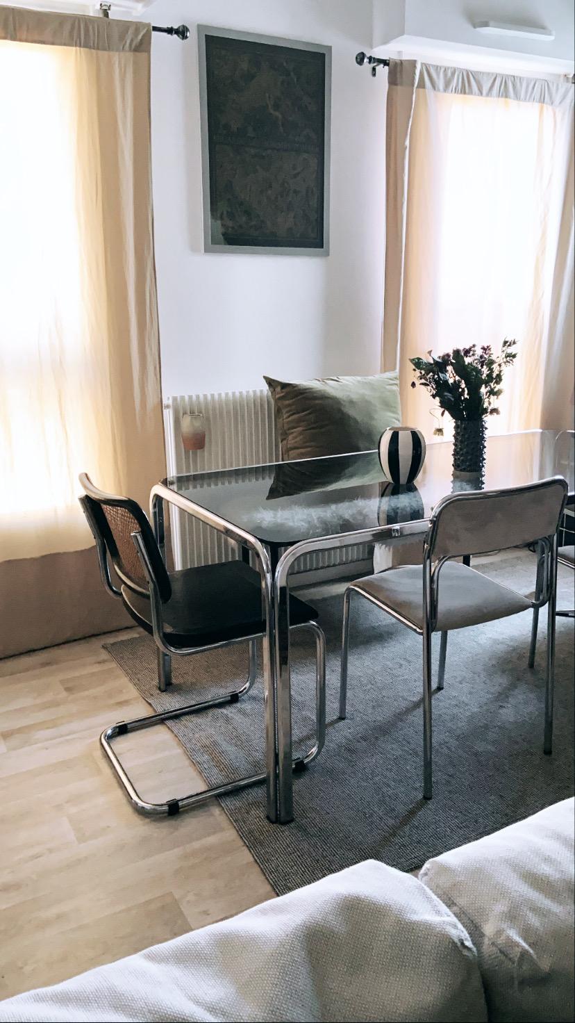 Side coffee table tile black joint white mosaic