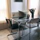 Side coffee table tile black joint white mosaic