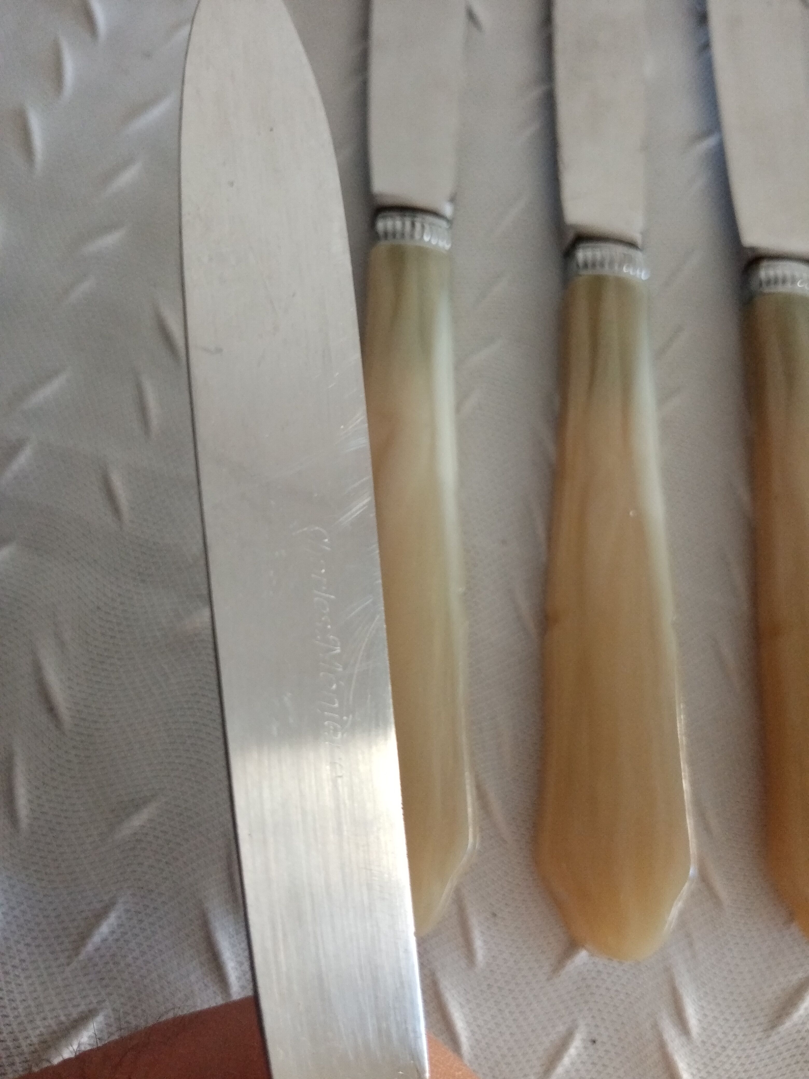 6 cheese knives, vintage