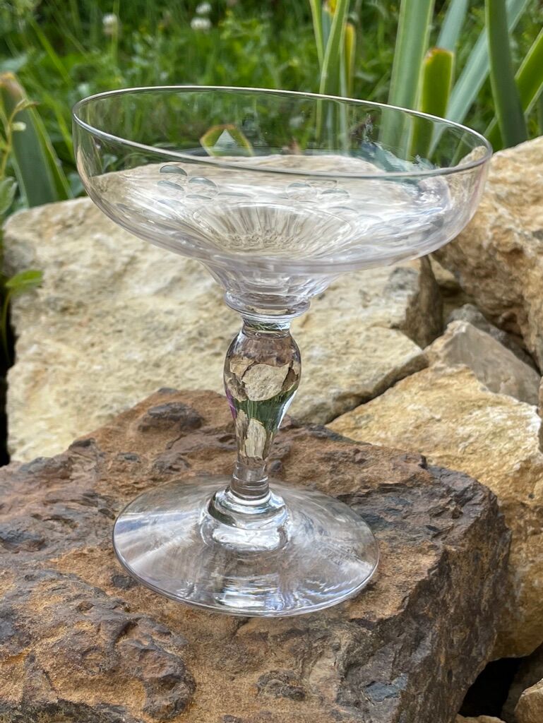 Set of 6 cut crystal champagne glasses