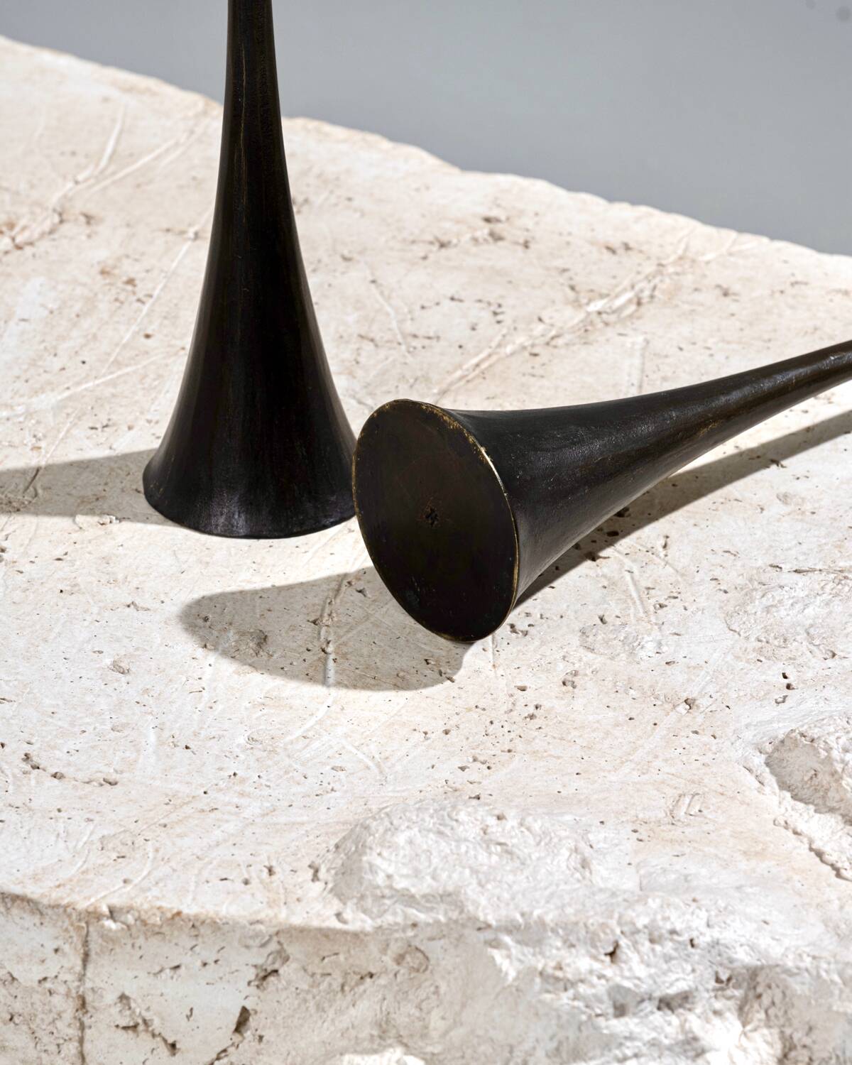 Pair of candlesticks "Flames" by Hervé van der Straeten