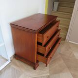 Elégante commode  en merisier – 3 tiroirs –Années 80