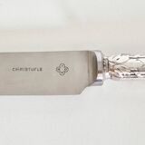 Lot de 6 couteaux de table Christofle ,  lame inox et manche en argent