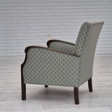 1950s, Danish vintage lounge chair, reupholstered, blend wool fabric.