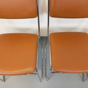 4 vintage sleigh chairs from the 70s, in designer chrome metal