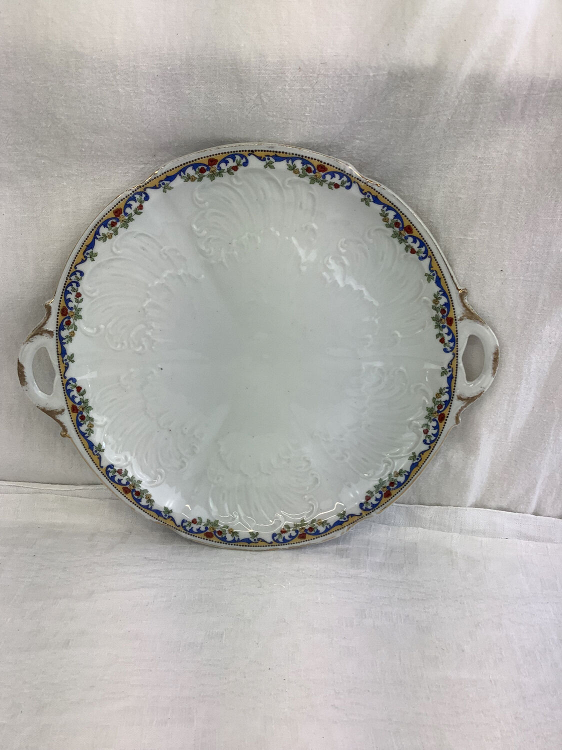 Antique porcelain dessert dish made in France