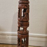 Carved rosewood lamp base