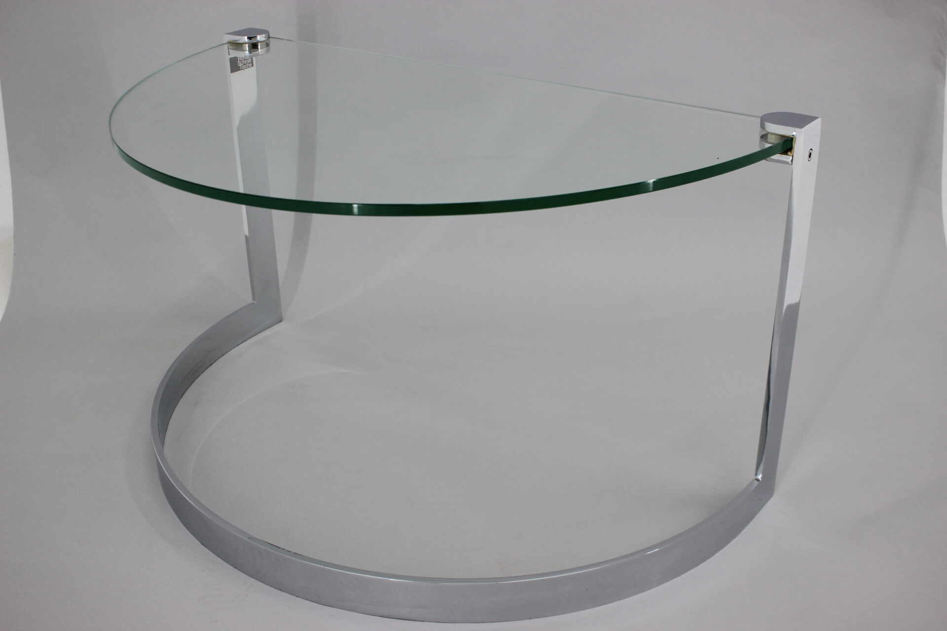1980s Steel and Glass Side Table by Friedrich Moller for Ronald Schmitt Tische