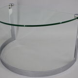 1980s Steel and Glass Side Table by Friedrich Moller for Ronald Schmitt Tische