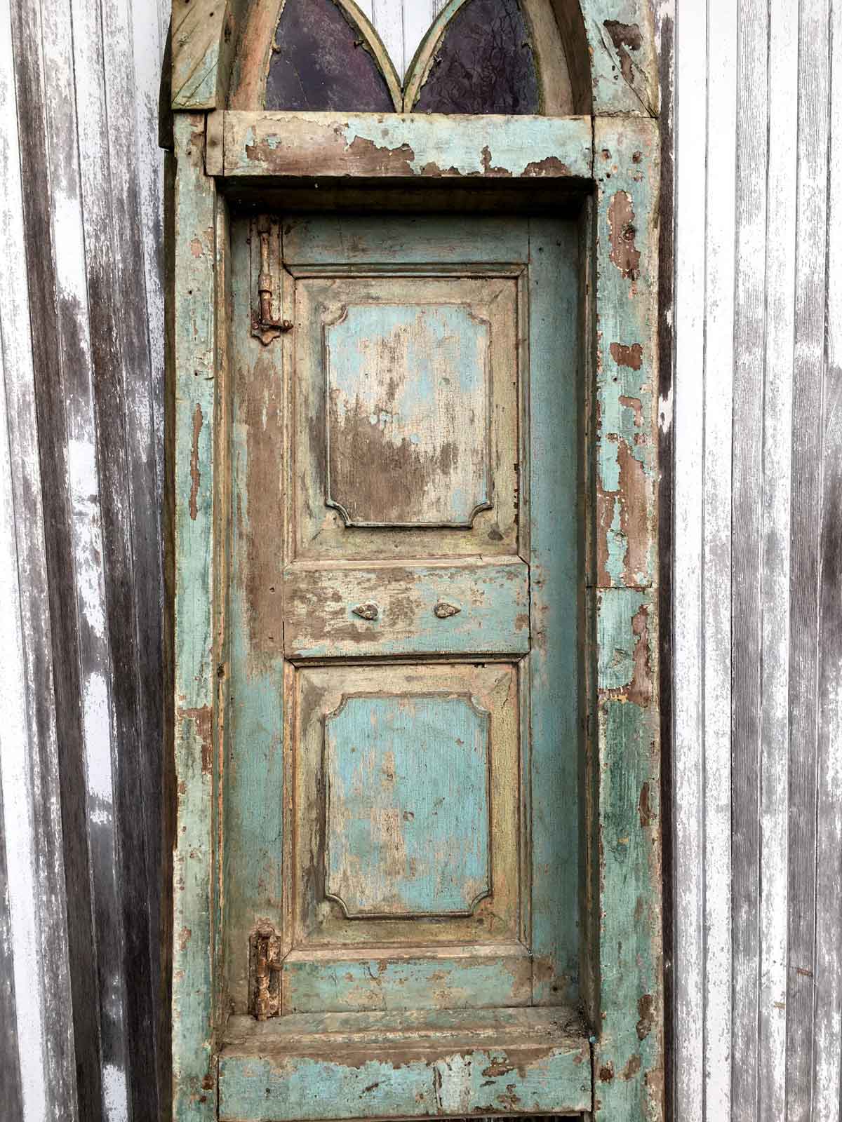 Old patinated teak door