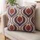 Silk Embroidered Tulip Pattern Cushion Cover. Beige Throw Pillow Case. Traditional Accent Pillow