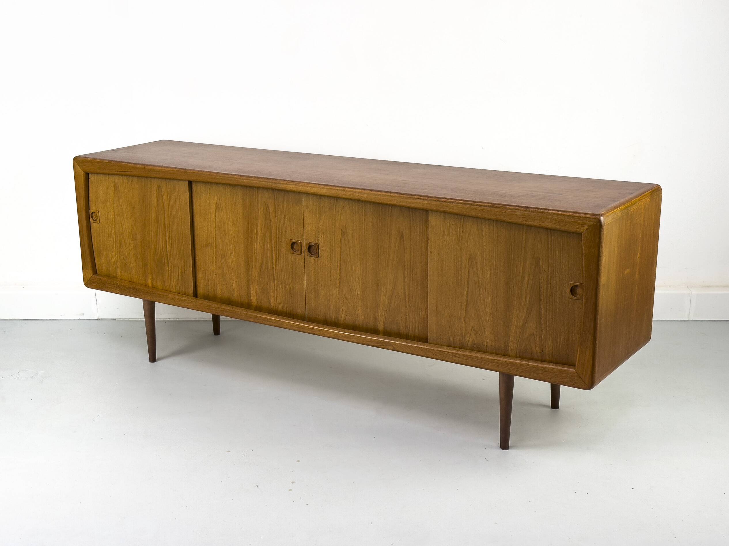 Vintage Teak Sideboard with Drawers and Sliding Doors, 1960s