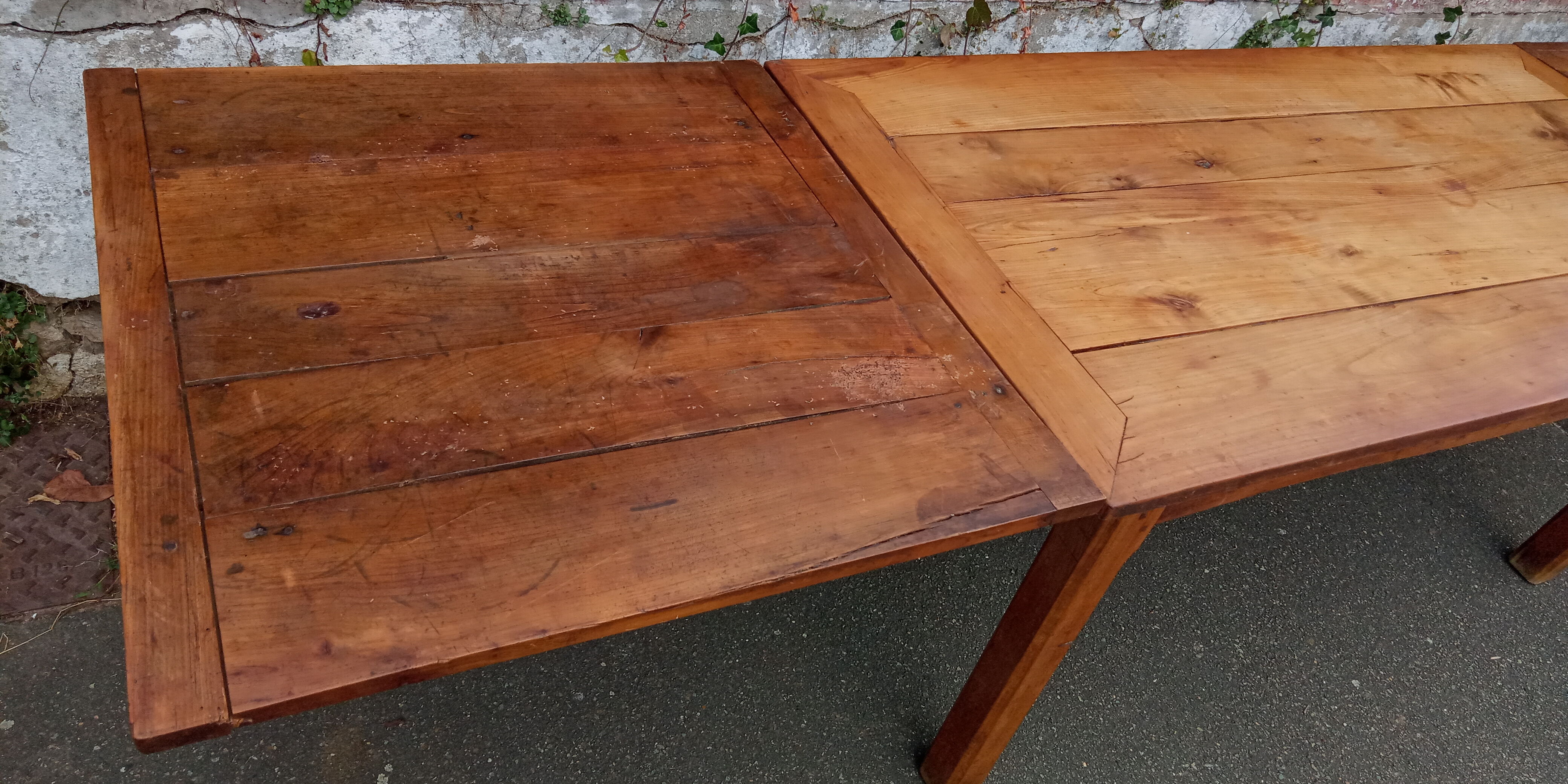 Elm farmhouse table with extensions 6/12 people