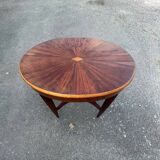 Oval table in rosewood and sycamore
