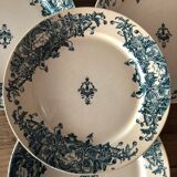 Set of 4 flat plates made of Marine earthenware