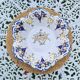 Assiette unique en faïence française vintage de Le Renoleau peinte à la main, 30 cm