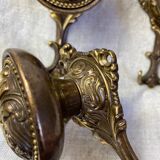 Coat hooks with knob and double brass hooks