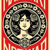 Lithographie signée Shepard Fairey (Obey Giant) : Make art not war