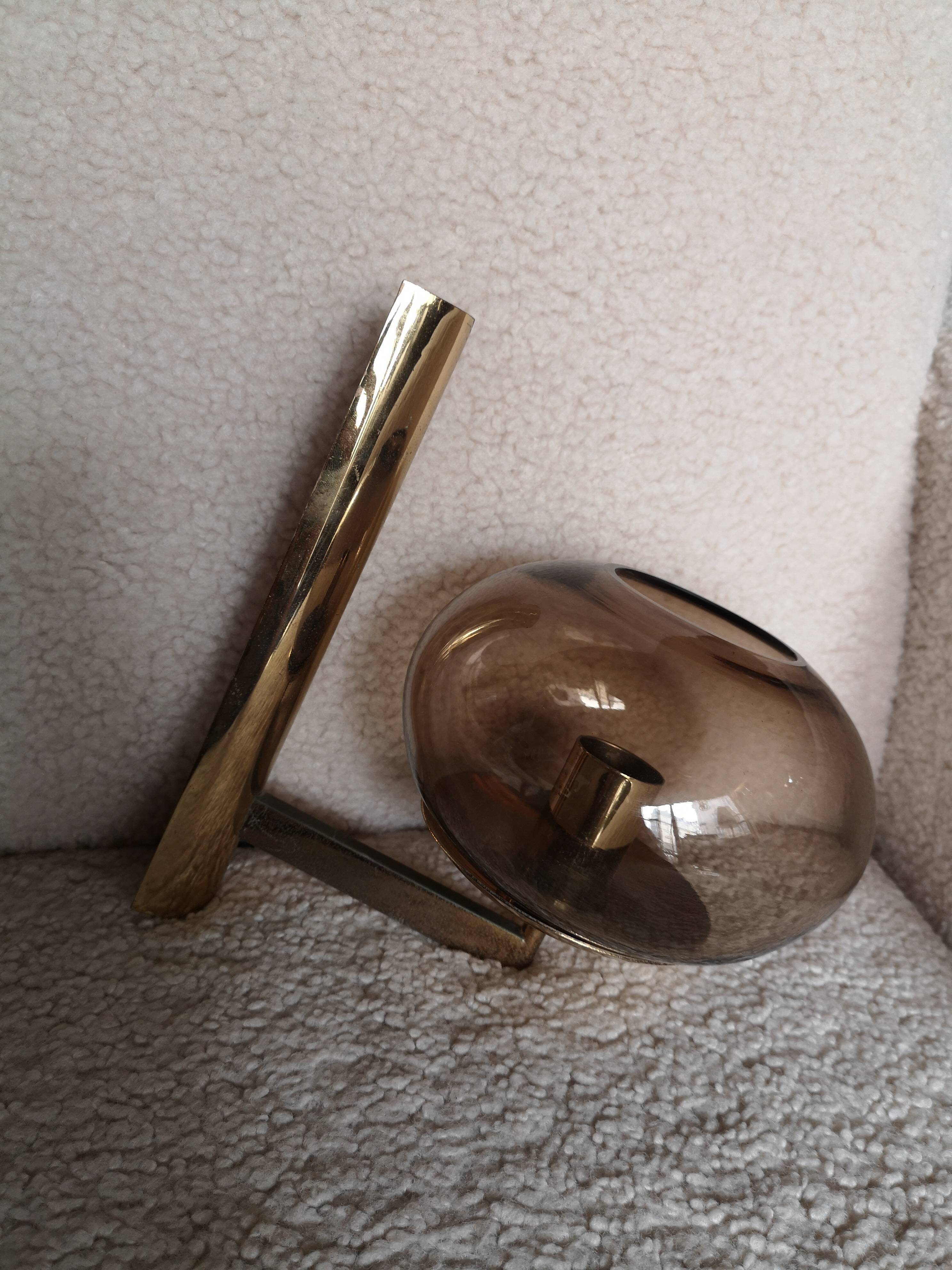 Sciolari smoked glass wall light 1970