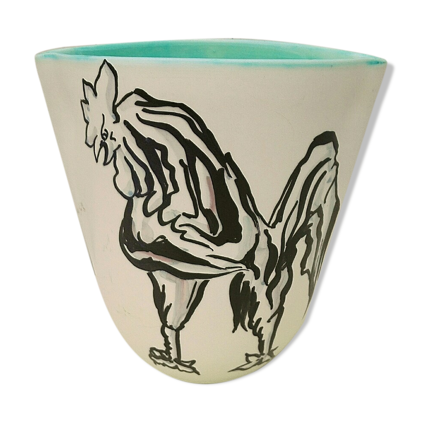 Ceramic rooster vase Cérart, Monaco