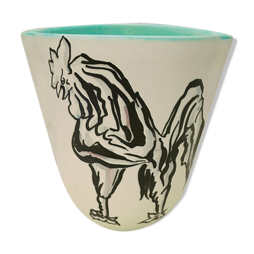Ceramic rooster vase Cérart, Monaco