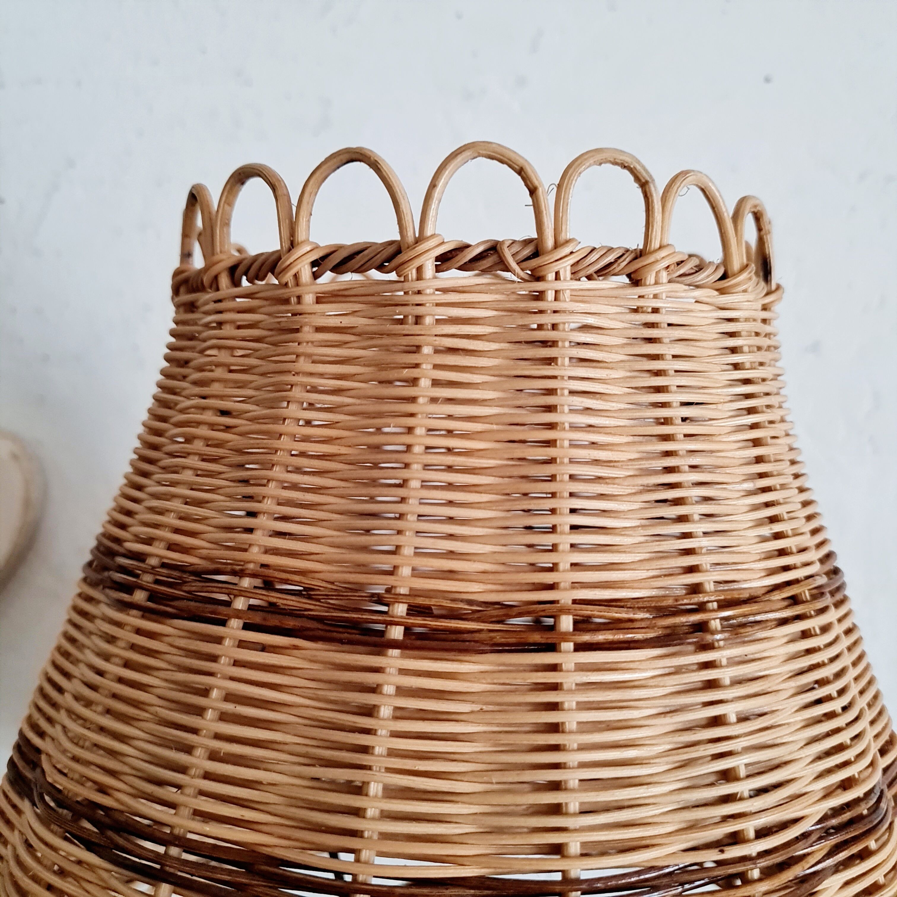 Antique rattan lampshade