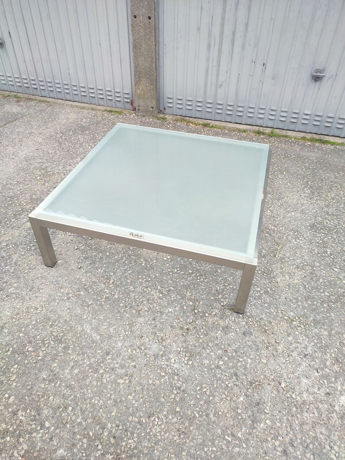 Table basse métal poli vintage 1950/1970