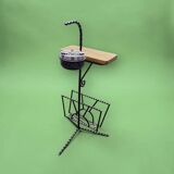 Vintage multifunctional wrought iron magazine rack
