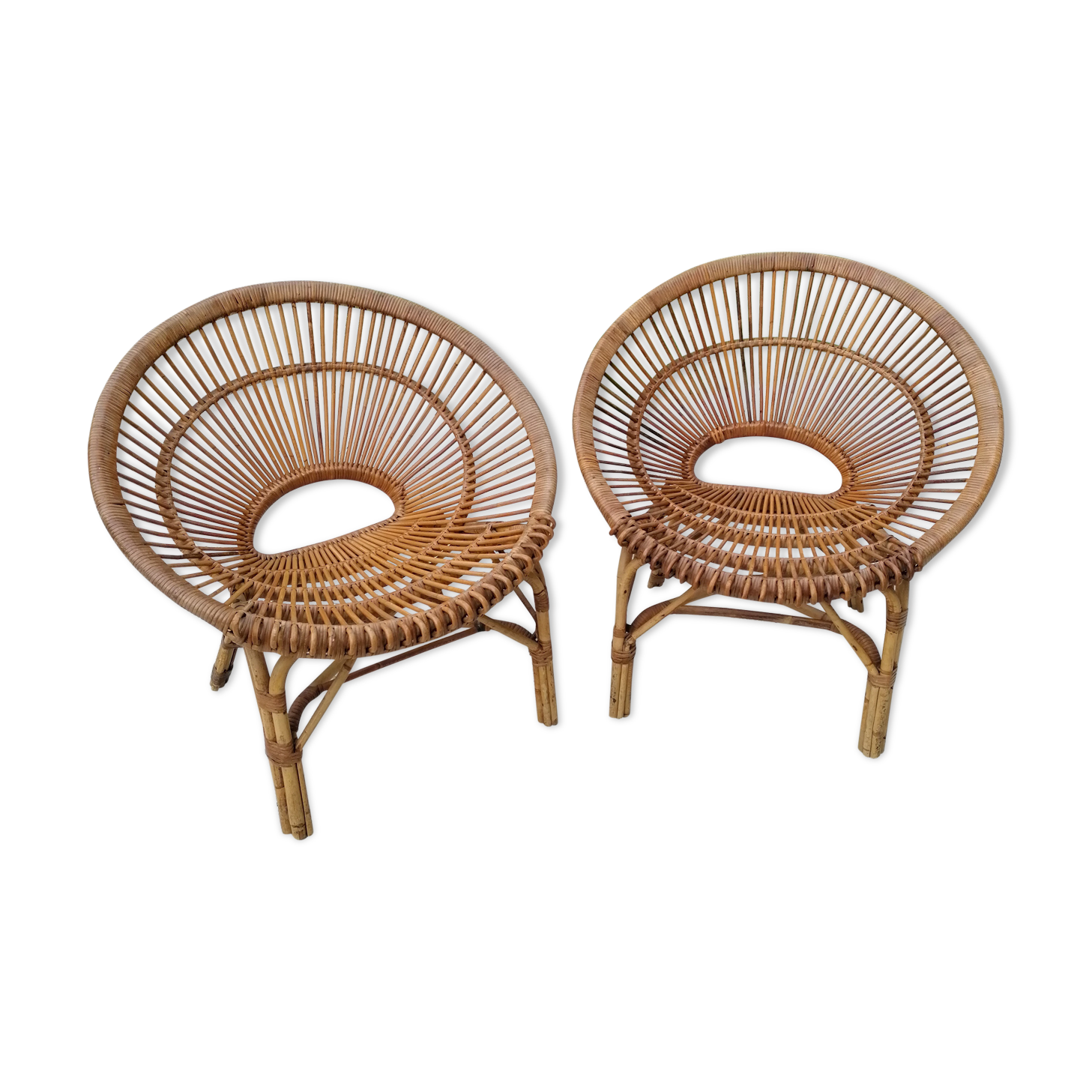 Pair of rattan chairs