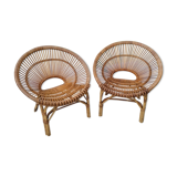 Pair of rattan chairs