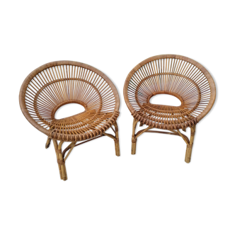 Pair of rattan chairs