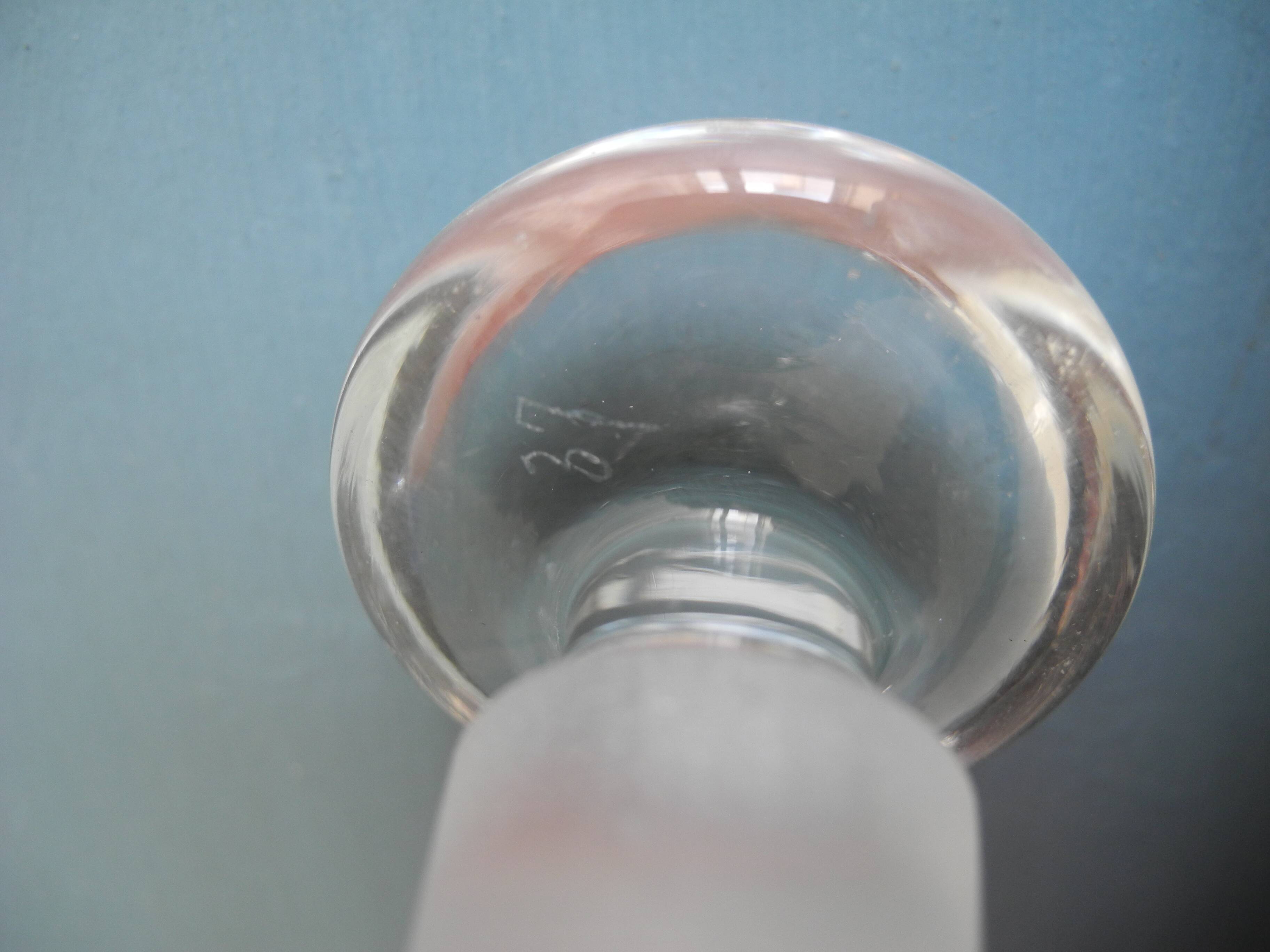 antique blown glass carafe engraved art table vintage blown glass carafe