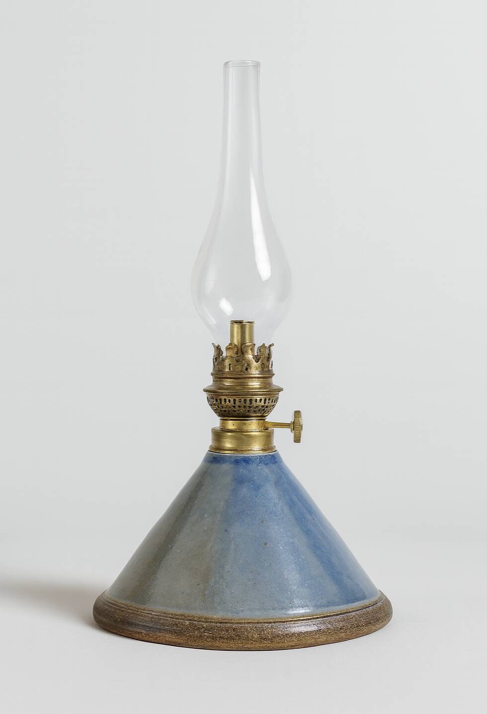 Stoneware oil lamp base signed Le Don Suzy Atkins 80s