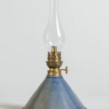 Stoneware oil lamp base signed Le Don Suzy Atkins 80s