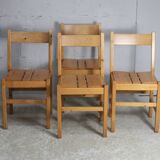 Charlotte Perriand (selection of) for Les Arcs, set of 4 chairs, France, circa 196