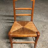 Set of 6 old straw chairs