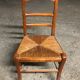 Set of 6 old straw chairs